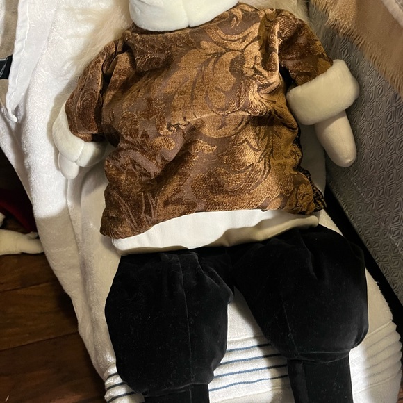 Vintage! Woof N Poof Christmas Santa Tapestry with  Signature Button. - Picture 6 of 15